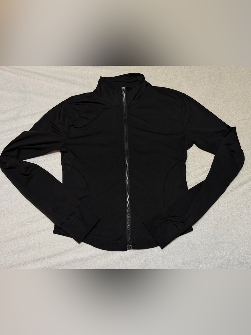 Black Zip-Front Women's Jacket - Sleek Lightweight Layer